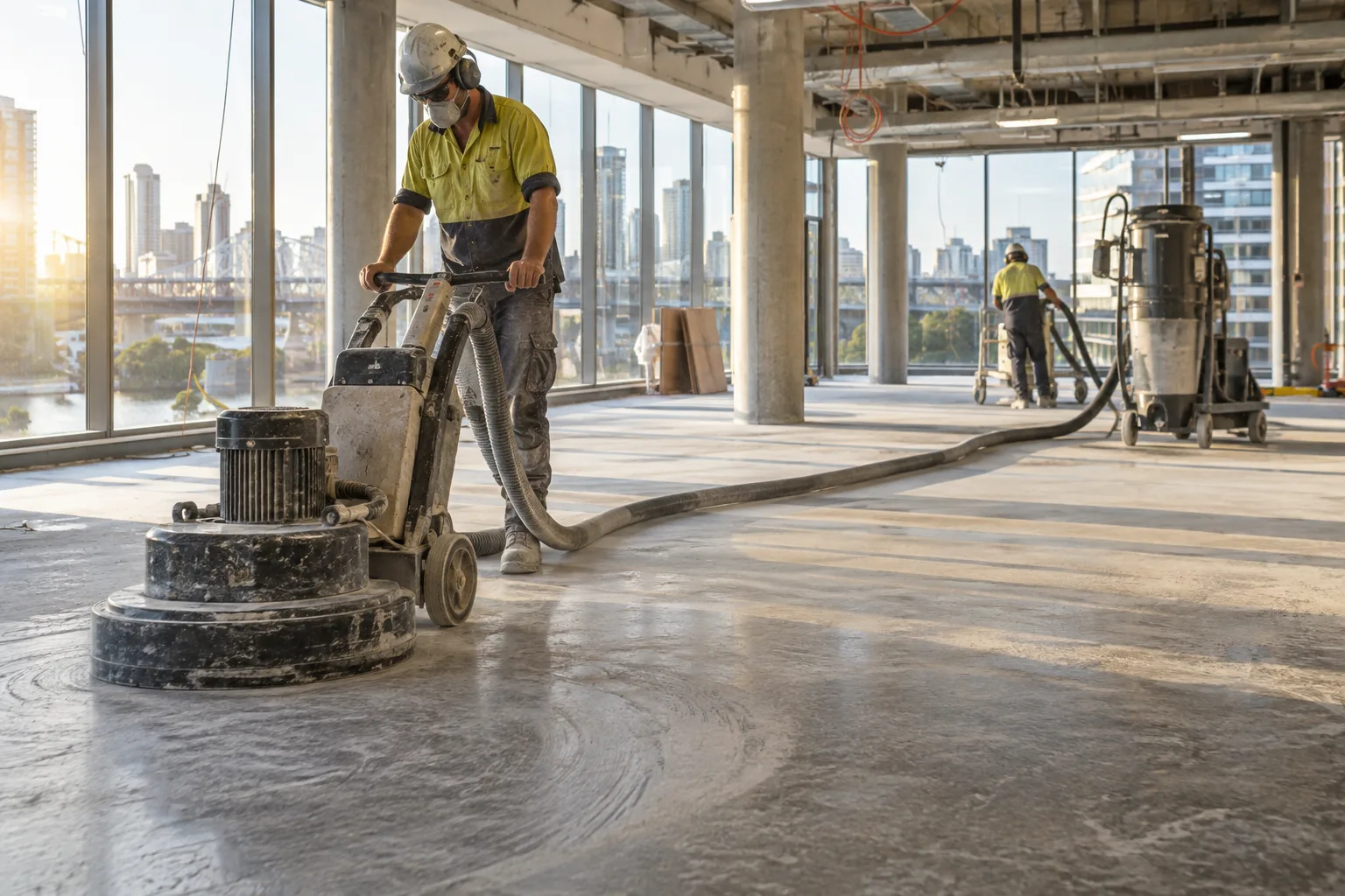Concrete levelling in a Brisbane interior